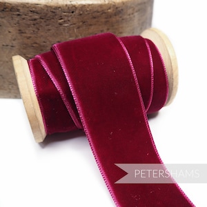 36 mm französisches Samtband für Hutmacherhandwerk 1 Meter (1 Meter) - Beere