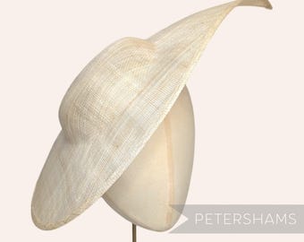 Natural Extra Large Pointed Tip Sinamay Fascinator Hat Base for Millinery