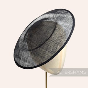 Extra Große 29 cm runde Untertasse/Teller Sinamay Fascinator-Hutbasis für Hutzubehör - Schwarz