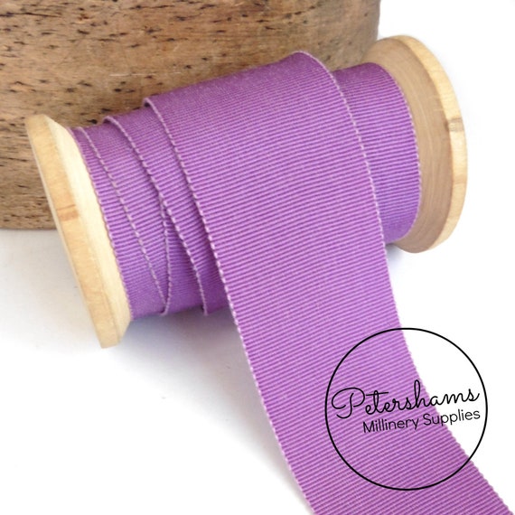 BTY 1/" Lavender vintage cotton rayon petersham grosgrain ribbon millinery hat