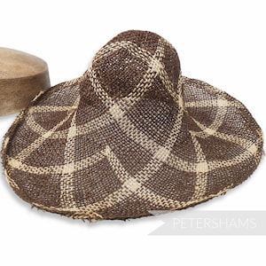 Vintage Roulette Curve Seagrass & Jute Stroh Hut Körper für die Hutherstellung - Braun