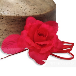7cm &#39;Zahra&#39; Petite Silk Flower Hat Mount for Millinery and Hat Trimming - Red