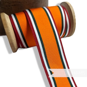 32mm Striped Grosgrain Ribbon for Hat Making and Millinery  - 1m - Red White Green and Orange