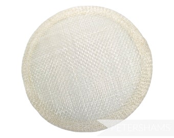 Base ronde de chapeau bibi Sinamay de 10,5 cm pour la chapellerie et la fabrication de chapeaux - Ivoire
