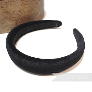 30mm Skinny Super Padded Velvet Headbands for Hat Making and Millinery Black image 1