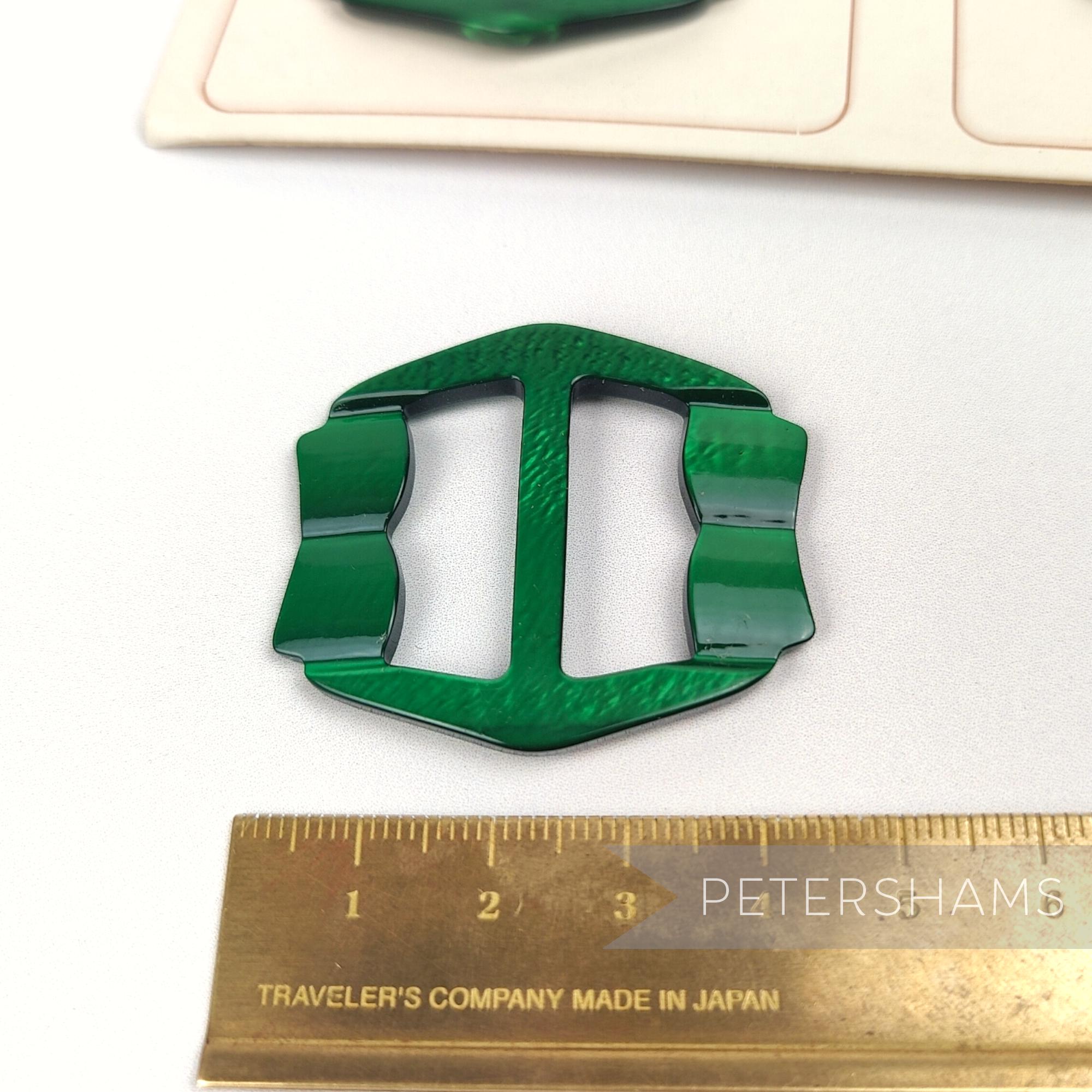 Vintage 1940/50s 'ripple' Plastic Buckle - Card of 6 - for Hat