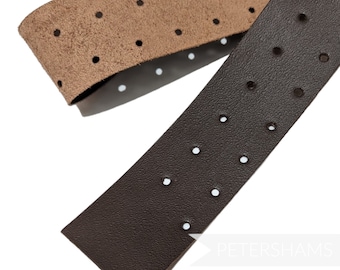 4.5cm Punched Raw Edge Real Leather Hat Band / Sweatband for Millinery and Hat Making - Dark Brown
