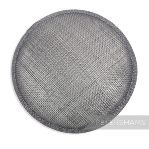 13,5 cm runde Sinamay Fascinator-Hutbasis für Hutmacherei & Hutherstellung - Dunkelgrau