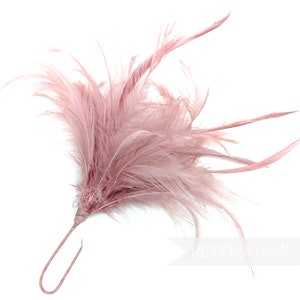 Fluffy Goose Biot & Hackle Feather Hat Mount Trim for Fascinators and Hat Making -  Dusky Pink