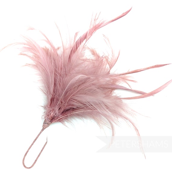 Fluffy Goose Biot Hackle Feather Hat Mount Trim for Fascinators and Hat  Making Dusky Pink