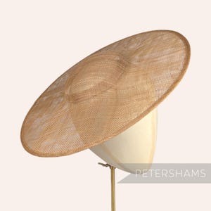 Cartwheel Sinamay Fascinator Millinery Hat Base for Hat Making - Toffee