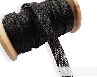 1cm Sinamay Bias Binding Tape Strip (1.6m/1.7yards) for Millinery & Hat Making - Black