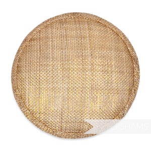 Metallic Lurex 13.5cm Round Sinamay Hat Base for Millinery - Natural with Gold