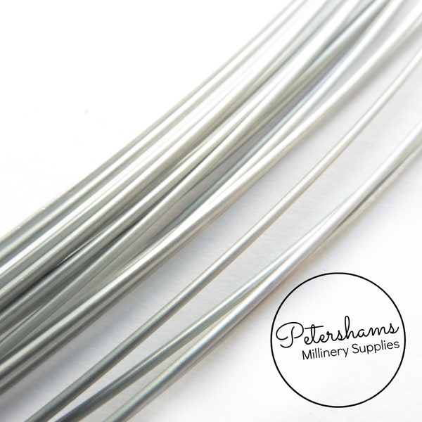 Sprung Silver Millinery Wire for Brims & Hat Making 0.9mm -1m