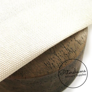 Double Sided, Double Stiffened Buckram (1/2 metre) Millinery Blocking Fabric for Fascinators & Hat Making - White