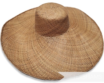 Super Duper XL Strip Straw Capeline - 15" Hat Body For Millinery - Tan