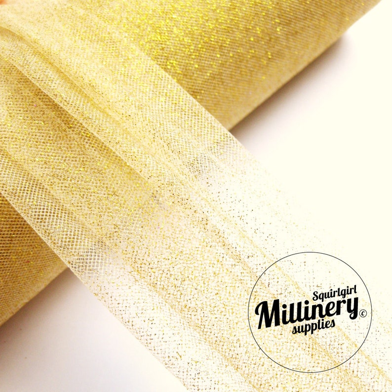 Gold Glitter Tulle Netting Fabric for Fascinators Millinery & Etsy