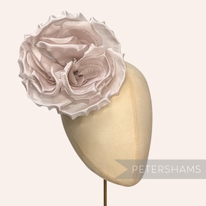 Soft Blush Silk 'Danielle' Large 15cm Rose Millinery Fascinator Flower Hat Mount