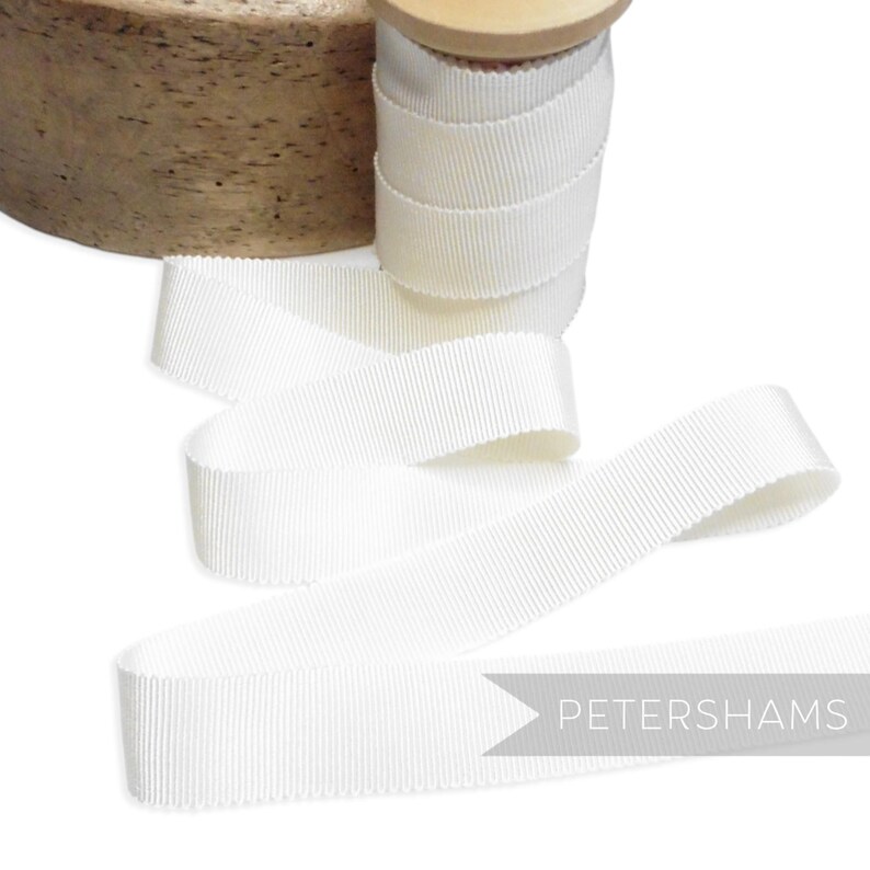 Ivory French Millinery Petersham Ribbon 3 Sizes (15mm No.3, 25mm No.5, 40mm No.10) image 5