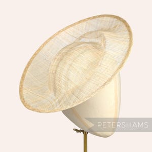 Sinamay &#39;Cindy&#39; Orbital Pleat Fascinator Hat Base for Millinery & Hat Making - Natural