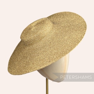 Cartwheel Polybraid Fascinator Hat Base for Millinery & Hat Making - Metallic Gold