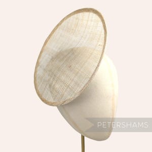 Rounded Scoop 21cm Sinamay Fascinator Hat Base for Millinery & Hat Making - Natural