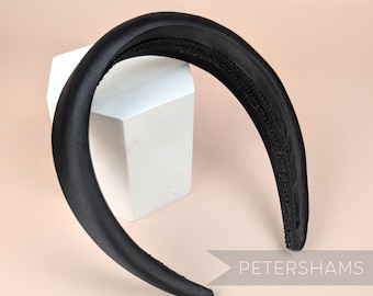 Satin 40mm Super Padded Headbands for Hat Making and Millinery - Black
