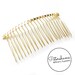 8.5cm (3.25') Gold Plated Metal Hair Comb for Fascinators & Millinery
