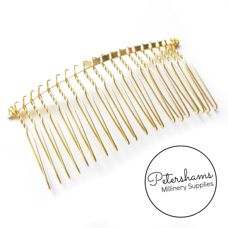 8.5cm (3.25') Gold Plated Metal Hair Comb for Fascinators & Millinery 