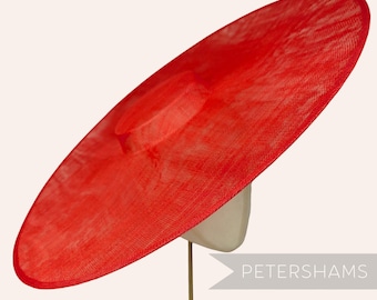 Red Extreme Cartwheel Sinamay Fascinator Hat Base for Millinery and Hat Making