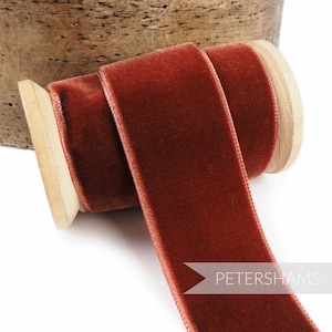 36 mm französisches Samtband für Hutmacherhandwerk 1 Meter (1 Meter) - Rost