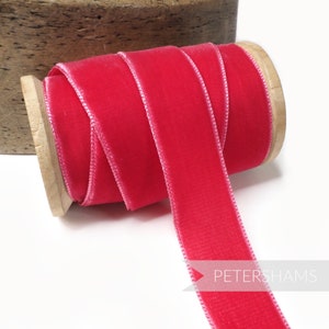 23 mm französisches Samtband für Hutmacherhandwerk 1 Meter - Fuchsia