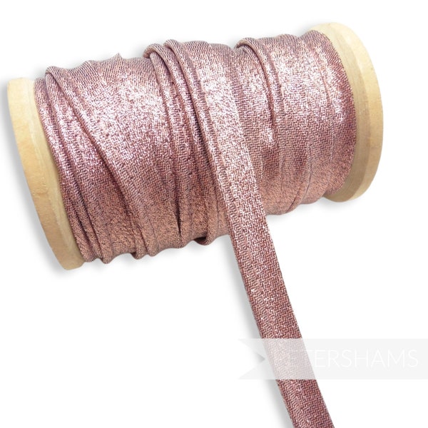 Metallic Insertion 4mm Piping Cord for Millinery & Crafts - 1m - Rose Gold