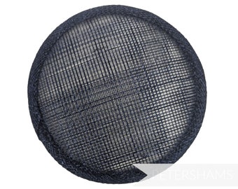 10.5cm Round Sinamay Fascinator Hat Base for Millinery & Hat Making - French Navy