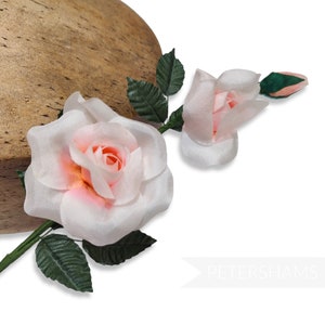Triple Rose &#39;Liv&#39; Silk Flower Hat Mount for Millinery and Hat Trimming - Light Pink
