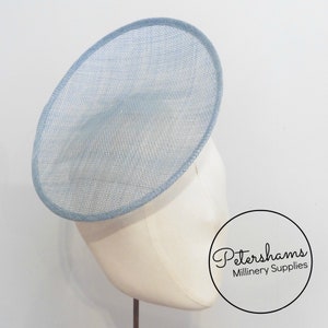 Rounded Scoop 21cm Sinamay Fascinator Hat Base for Millinery & Hat Making - Light Blue