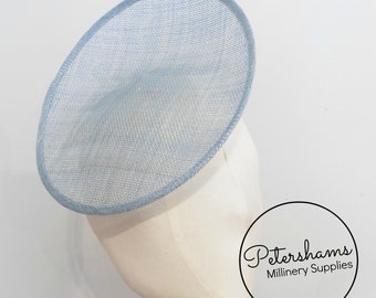 Rounded Scoop 21cm Sinamay Fascinator Hat Base for Millinery & Hat Making - Light Blue