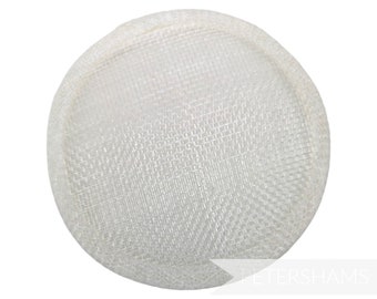 Base de chapeau bibi Sinamay rond 10,5 cm pour chapellerie et fabrication de chapeaux - Blanc