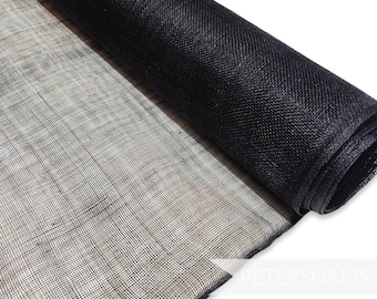 Sinamay Fabric for Millinery, Hat & Fascinator Making 1/2 Metre - Black
