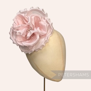 Light Pink Silk 'Danielle' Large 15cm Rose Millinery Fascinator Flower Hat Mount