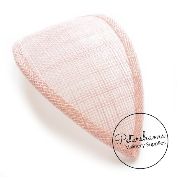 Teardrop Sinamay Fascinator Hat Base for Millinery & Hat Making - Pale Pink