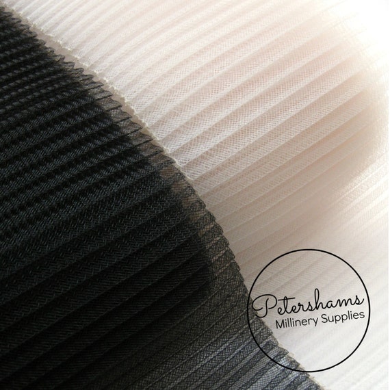 grey pleated crinoline 15cm wide millinery fascinator craft crin horsehair 2m