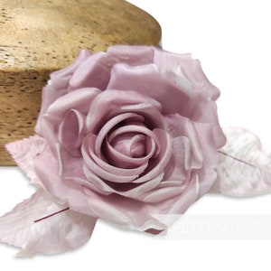 Contrast Layered &#39;Madalyn&#39; 11cm Silk Wired Millinery Flower for Hat Trimming - Heather Purple