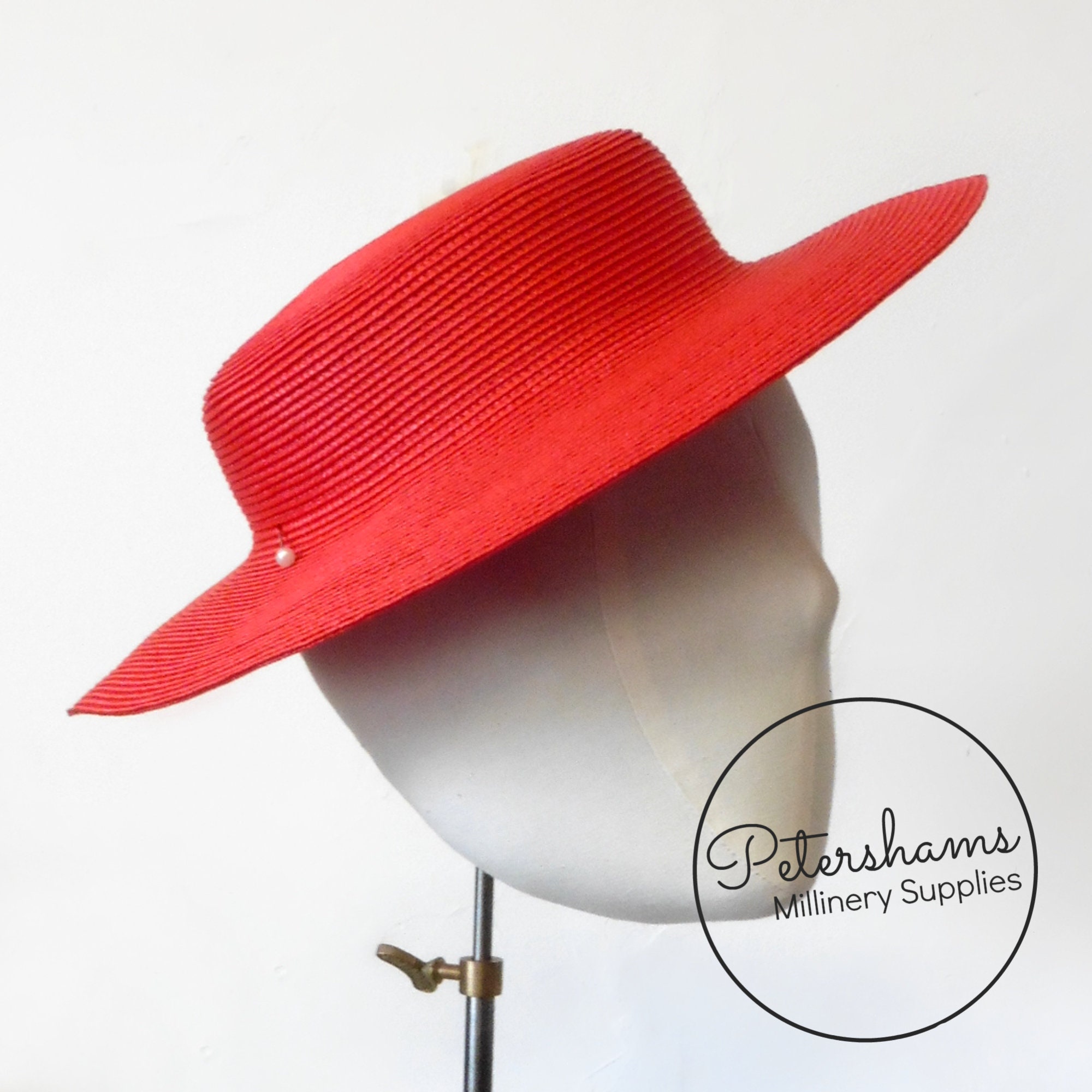 Small Brim Polybraid Boater Fascinator 