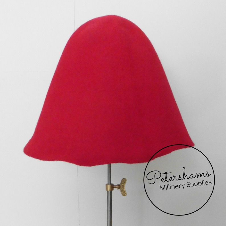 Red 100/% Wool Felt Cone Hood Hat Body for Millinery /& Hat Making