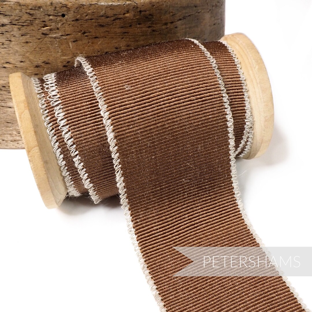 Hat Ribbin 45mm Looped Linen Edge Millinery Petersham Hat Ribbon for Hat Ribbon ...