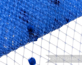 Royal Blue Dotted Veiling 23cm (9 inch) Wide for Fascinators & Millinery 1m (1.09 yards)