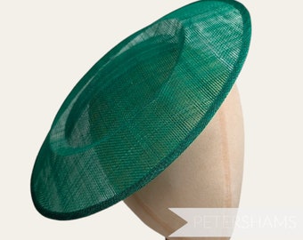 Extra Large 29cm Round Saucer / Plate Sinamay Fascinator Hat Base for Millinery - Emerald