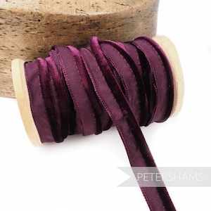 5mm Velvet Insertion Piping Cord for Millinery, Hat Making and Crafts - 1m - Bordeaux