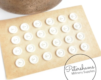 Vintage 1940s 19mm Simple Buttons - Full Card for Dressmaking - White